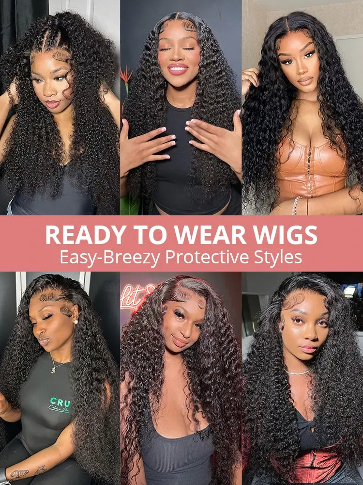40 46 Inch Deep Wave 13x4 Lace Frontal Wig 7x5 Glueless Human Hair Wig Brazilian 13x6 Water Curly HD Lace Front Wigs PrePlucked